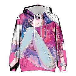 Anime Oshi no Ko Hoodie Hoshino Ai/Hoshino Rubi Cartoon Printed Pullover Hoodie Casual Long Sleeve Sweatshirt Frühling und Herbst Tops Kleidung für Frauen von Anjinguang