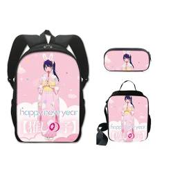 Anjinguang 3-teiliges Set Oshi No Ko Rucksack mit Lunchtasche & Federmäppchen Hoshino Ai/Rubi Cartoon Anime Schultasche Anzug Schulter Reisetasche Laptop Rucksack für Kinder Teenager Schüler, Typ 6, von Anjinguang