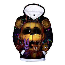 FNAF Kapuzenpullover für Kinder und Erwachsene, 3D-Druck, Five Nights at Fre-ddy's Hoodies Nightmare Fre-ddy Kostüm Pullover Sweatjacke für Jungen Mädchen 100-150 cm Gr. 120 cm, Typ2 von Anjinguang