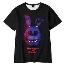 FNAF T-Shirt Fazbear's Pizza Kids 3D gedruckt Kurzarm Sicherheitslücke Lässige Mode Sommer Rundhalsausschnitt Top von Anjinguang