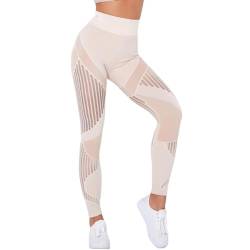 Yunafit Leggings, hohe Taille, Booty Scrunch Butt Yoga-Hose, Anti-Cellulite-Leggings (Khaki, M) von Anjoize