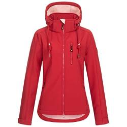 Ankerglut Damen Damen mit Abnehmbarer Kapuze Gefüttert Übergangsjacke Windbreaker #Ankerglutfreude Softshelljacke, Rot, 46 EU von Ankerglut