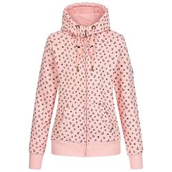 Ankerglut Damen Hoodie Sweatshirt Sweatjacke Langarmshirt #ankergluthafen Kapuzenpullover, Rose, 54 von Ankerglut