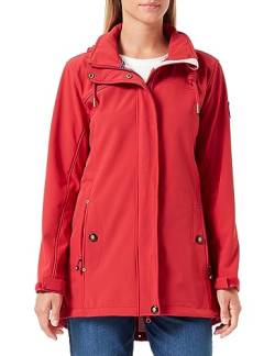 Ankerglut Damen Softshellmantel Kurzmantel mit Kapuze Gefüttert Übergangsjacke #ankerglutbrise Softshelljacke, red, 34 von Ankerglut