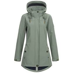 Ankerglut Damen Women's Coat Short Coat With Hood Lined Jacket Transition Jacket #Anker Glutbree Softshelljacke, slate gray, 34 EU von Ankerglut