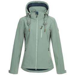 Ankerglut Damen softshelljakke til kvinder med aftageligt foret overgangsjakke windbreaker #Ankerglutfreude Softshelljacke, slate gray, 54 Große Größen EU von Ankerglut