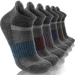 Anlisim Merino Wandersocken Kurz Sneaker Socken, Dicke Wollsocken, Warme Wolle Laufsocken, Kompressions Sportsocken Thermosocken Geschenke Wintersocken für Herren Damen, 6 Paar (Grau,M) von Anlisim