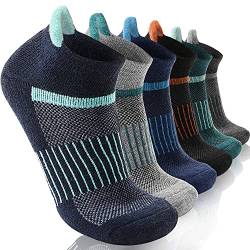 Anlisim Merino Wandersocken Kurz Sneaker Socken, Dicke Wollsocken, Warme Wolle Laufsocken, Kompressions Sportsocken Thermosocken Geschenke Wintersocken für Herren Damen, 6 Paar (Sortiert,L) von Anlisim