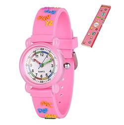 Anloo Mädchen Jungen Kleine Kinder Niedlich Uhr Armbanduhr Zeit Lehrer,Silikon Kinderuhr 3D Cute Cartoon Wasserdicht Lehruhr Geschenk für Kids Kinder Kleine Mädchen Jungen von Anloo