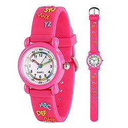 Anloo Mädchen Jungen Kleine Kinder Niedlich Uhr Armbanduhr Zeit Lehrer,Silikon Kinderuhr 3D Cute Cartoon Wasserdicht Lehruhr Geschenk für Kids Kinder Kleine Mädchen Jungen von Anloo