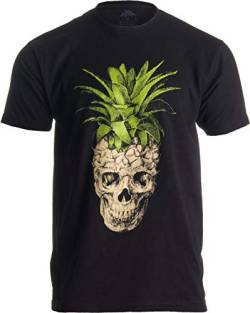 Ananas-Totenkopf-Motiv - skurriles & gruseliges Frucht-Motiv Herren Tropisch T-Shirt- M von Ann Arbor T-shirt Co.