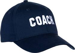 Coach | Coaching Baseballmütze – Königsblau, Rot, Grün, Marineblau, Schwarz Herren Damen Kappe, Navy Blue, Einheitsgröße von Ann Arbor T-shirt Co.