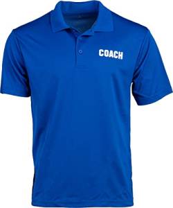 Coach | Coaching Poloshirt – Königsblau, Rot, Grün, Marineblau, Schwarz Performance Herren Damen Kragen Shirt, königsblau, XX-Large von Ann Arbor T-shirt Co.