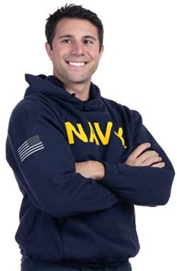 Marineblauer Kapuzenpullover im PT-Stil | U.S. Military Naval Sailor Training Infantry Workout Fleece Hoody Sweatshirt, navy, Medium von Ann Arbor T-shirt Co.
