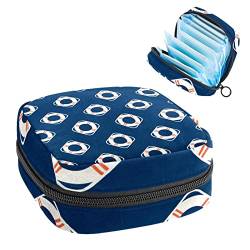 Anna Cowper Nautical Travel Lifebuoy Blue Sanitary Napkin Storage Bag Feminine Menstruation Cup Pouches Nursing Pad Holder Tampon Bags Portable Period Bag for Women Teen Girls 1Pcs von Anna Cowper