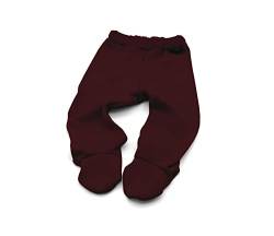 Anna Karinna Kids Baby Hose mit Fuß Strampelhose Schlupfhose Merino Wolle für Winter Jungen & Mädchen Größe 74, Bordeaux von Anna Karinna Kids