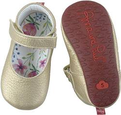 Anna und Paul - Krabbelschuhe aus Leder - Ballerina - mit Wölkchen-Gummisohle (L, Gold) von Anna und Paul