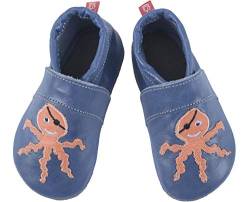 Anna und Paul - Krabbelschuhe aus Leder - Oktopus - mit Ledersohle - Ocean (M) von Anna und Paul