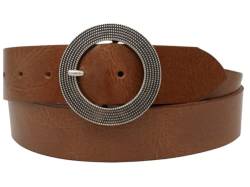 AnnaMatoni Damen Leder Gürtel Vollleder Runde Schließe in Rindleder 4cm breit ECHT LEDER (110, braun) von AnnaMatoni