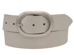 AnnaMatoni Damen Leder Gürtel mit Ovale Schließe Vollrindleder 4cm breit Vollleder ECHT LEDER(TW115 - weiß 100) von AnnaMatoni
