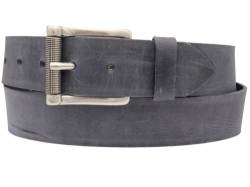 AnnaMatoni Herren Ledergürtel aus Premium Rindsleder, Gürtel 4cm breit Rollschließe in Silber, MADE IN GERMANY, Echt Leder Herren Jeans Gürtel Vintage Optik (Marine 490, TW85-100cm Gesamtlänge) von AnnaMatoni