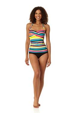 Anne Cole Damen Bandeau gedrehter Vorderseite Tankini-Oberteil, Rasenstühle gestreift, Large von Anne Cole