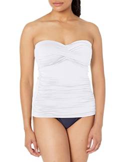 Anne Cole Damen Women's Twist Front Shirred Bandeau Tankini Tankinioberteil, weiß, X-Large von Anne Cole