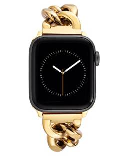 ANNE KLEIN Modisches Kettenarmband für Apple Watch, sicher, verstellbar, für Apple Watch, Ersatzarmband für die meisten Handgelenke, Goldfarben, 38/40/41mm, Kette von Anne Klein