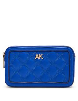 Anne Klein Damen Gesteppte Umhängetasche mit Doppelreißverschluss Crossbody, Kobalt von Anne Klein