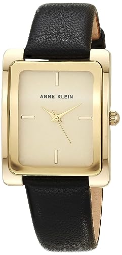 Anne Klein Damen Lederarmbanduhr, AK/2706CHBK von Anne Klein