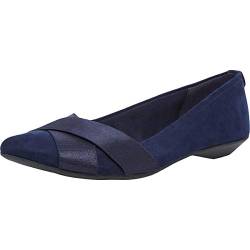 Anne Klein Damen Oalise Flat Ballerinas, Navy, 42.5 EU von Anne Klein