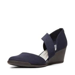 Anne Klein Damen Tara Wedge Pumps, Navy, 39.5 EU von Anne Klein