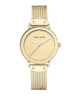 Anne Klein Damenuhr Analog Quarz Gold mit Metallarmband AK/3222GMGB von Anne Klein