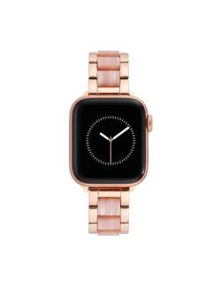 Anne Klein Modisches Harz-Armband für Apple Watch, sicheres, verstellbares Apple Watch-Ersatzband, passend für die meisten Handgelenke, Rosa/Rotgold, 42/44/45/Ultra/Ultra 2, Modern von Anne Klein