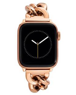 Anne Klein Modisches Kettenarmband für Apple Watch, sicher, verstellbar, für Apple Watch, Ersatzarmband für die meisten Handgelenke, Rotgoldfarben, 38/40/41mm, Kette von Anne Klein