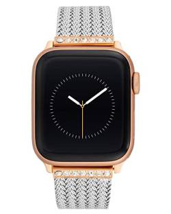 Anne Klein Modisches Mesh-Armband für Apple Watch, sicher, verstellbar, für Apple Watch, Ersatzband, passend für die meisten Handgelenke, Zweifarbig, 42/44/45mm, Netzgewebe von Anne Klein