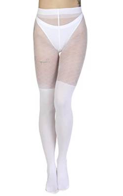 Annes styling Schwarze Strumpfhose Overknee hohe Socken Nachahmung 20/60 DEN, Bianco Mia XS/S von Annes styling