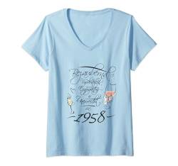 Damen Geburtstag-Bezaubernd,unwiderstehlich,einzigartig seit 1958 T-Shirt mit V-Ausschnitt von Anniversary