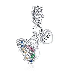 Annmors 925 Sterling Silber Bead Charms für Europäische Armbänder und Halskette Free Butterfly Perlen mit 5A Zirkonia, Weihnachten, Valentinstag, Muttertag, Geschenkanhänger für Frauen und Mädchen von Annmors