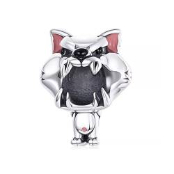 Annmors Animal Charm-Anhänger Wolf Bead 925 Sterling Silver Pendant für Europäische Armbänder und Halsketten von Annmors