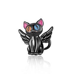 Annmors Animals Charms Black Cat 925 Sterling Silver Animal Bead Pendant for Bracelet&Necklace,Birthday Mother's day Jewelry Gifts for Women Girls von Annmors