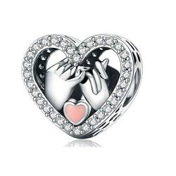 Annmors Charme Love Heart Charms-Anhänger 925 Sterling Silber Charm Bead Pendant für Europäische Armbänder und Halsketten von Annmors