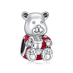 Annmors Honig Teddybär Charms für Armband 925 Sterling Silber Anhänger von Annmors