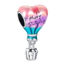 Annmors charm Hot Air Balloon Anhänger baumeln 925 Sterling Silver Happy Birthday Dangle Charms Anhänger baumeln,Christmas Schmuck Geschenk für Damen Herren von Annmors