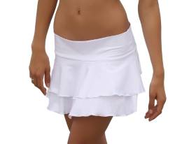 Tanz Salsa Sexy Strand 2 Stufen Minirock Weiss SM von Annsfashion