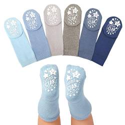 Anole Socken für Neugeborene & Säuglinge - 6 Paar - Kniehohe Stricksöckchen für Jungen (Jungen, 6-12 Monate) von Anole