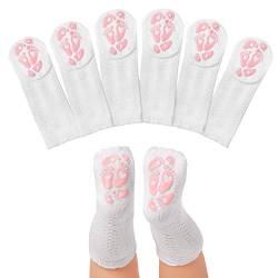 Anole Socken für Neugeborene & Säuglinge - 6 Paar - Kniehohe Stricksöckchen für Mädchen (Weiß, 6-12 Monate) von Anole