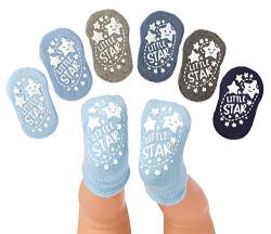 Anole Socken für Neugeborene & Säuglinge - 6 Paar - Söckchen für Mädchen und Jungen aus weicher Baumwolle (Jungen, 3-6 Monate) von Anole