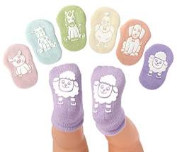 Anole Socken für Neugeborene & Säuglinge - 6 Paar - Söckchen für Mädchen und Jungen aus weicher Baumwolle (Pastell, 6-12 Monate) von Anole