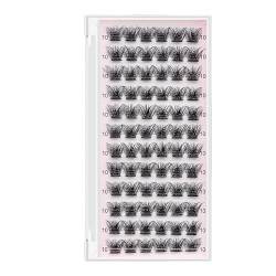 Anomidry cluster wimpern 72 Stück 10–16 mm D-Locken wiederverwendbare superweiche einzelne Cluster-Wimpern, DIY-Wimpernverlängerungszubehör, natürliche Dicke (Color : Black, Size : 10mm) von Anomidry